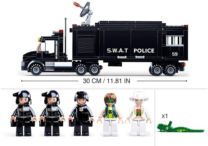 Police SWAT Command Vehicle Building Brick Kit (540 Pcs) - 5