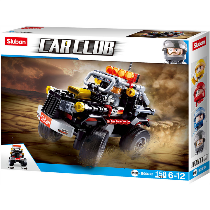 Car Club Offroad Building Brick Kit, Black (158 Pcs)