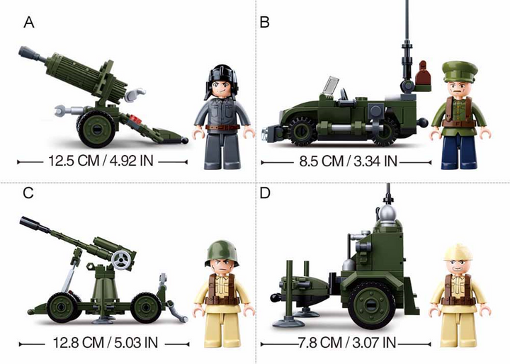 WWII 4-in-1 Half Track Gift Box Building Brick Kit (353 pcs) - 5