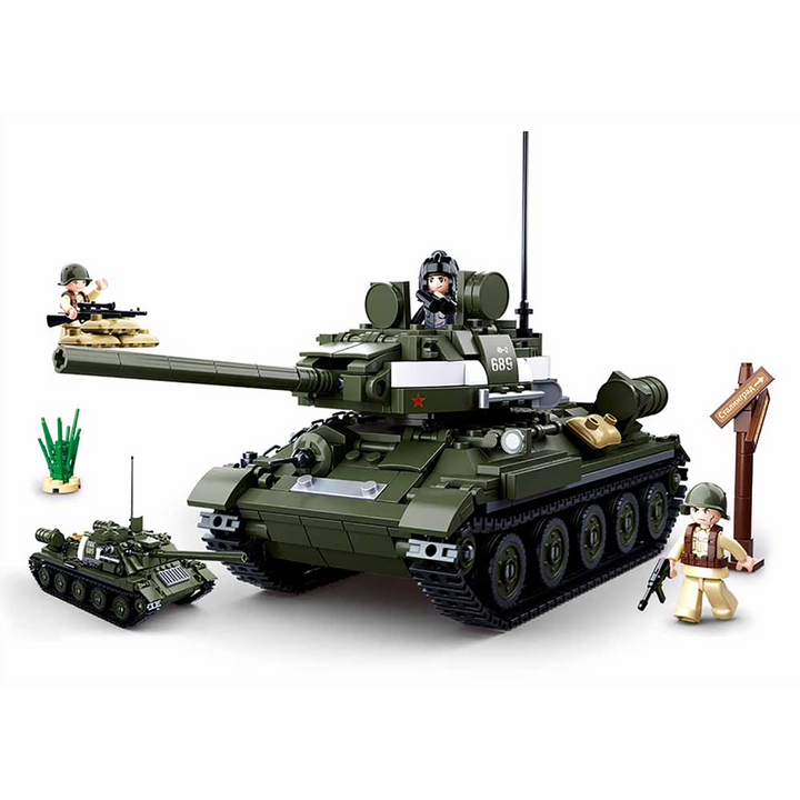 WWII T-34\85 Medium Tank 2-in-1 Building Brick Kit (687 Pcs) - 2