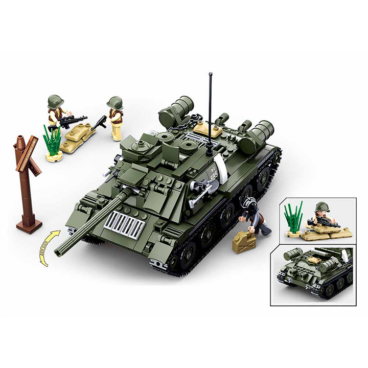 WWII T-34\85 Medium Tank 2-in-1 Building Brick Kit (687 Pcs) - 3