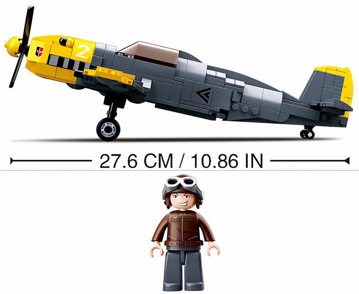 WWII Messerschimitt BF-109 Plane Building Brick Kit (289 Pcs) - 5