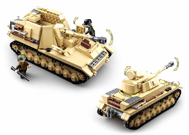 WWII Panzer IV 2-in-1 Tank Building Brick Kit (543 Pcs) - 2