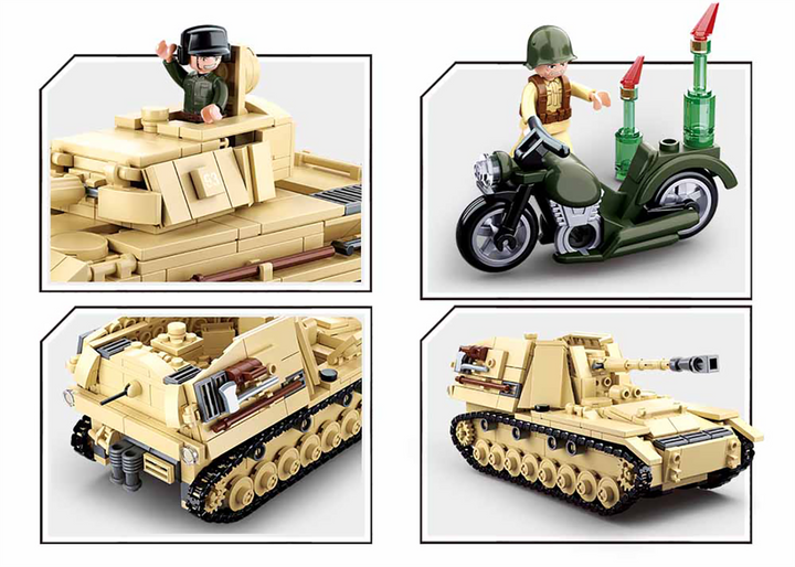 WWII Panzer IV 2-in-1 Tank Building Brick Kit (543 Pcs) - 3