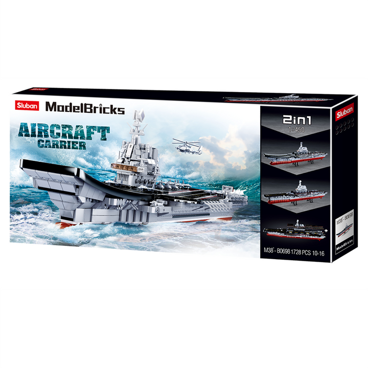 Model Bricks Aircraft Carrier 1:450 Scale Building Brick Kit (1728 pcs)