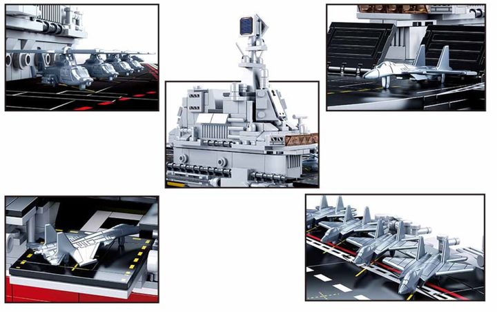 Model Bricks Aircraft Carrier 1:450 Scale Building Brick Kit (1728 pcs) - 5