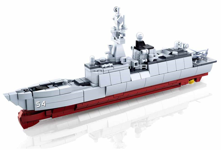 Model Bricks Destroyer Military Ship 1:450 Scale Building Brick Kit (457 pcs) - 2