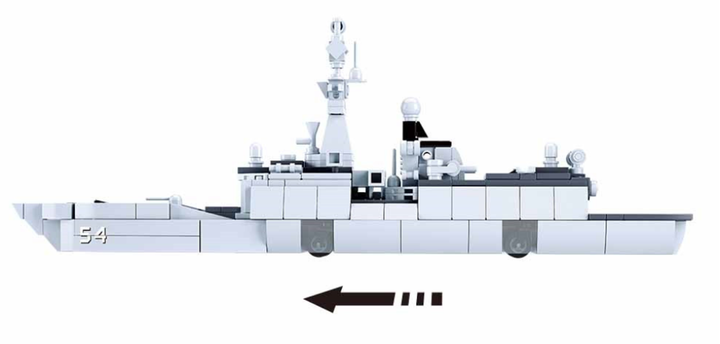 Model Bricks Destroyer Military Ship 1:450 Scale Building Brick Kit (457 pcs) - 4