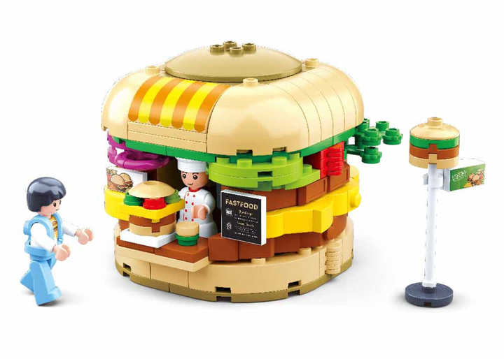 Food Court Hamburger House Building Brick Kit (264 Pcs) - 2