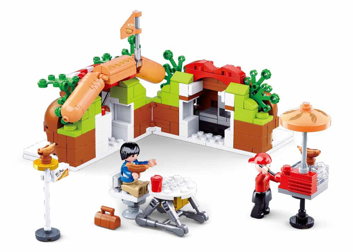 Food Court Hot Dog House Building Brick Kit (340 Pcs) - 3