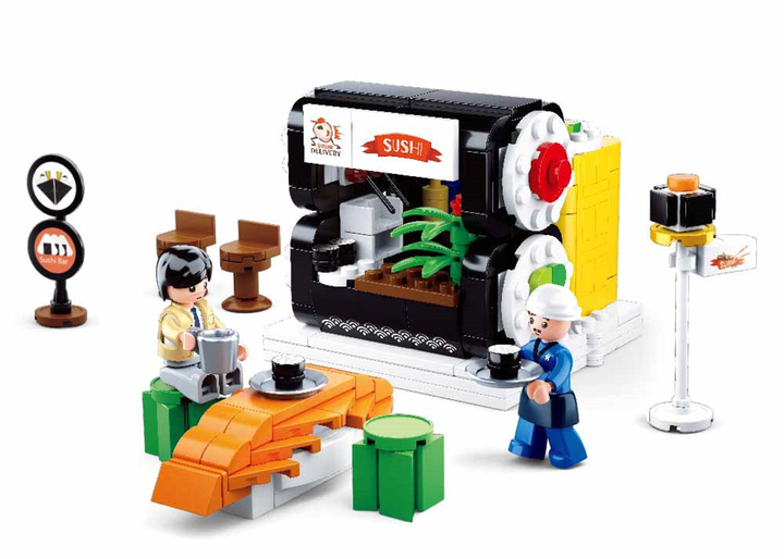 Food Court Sushi House Building Brick Kit (317 Pcs) - 2