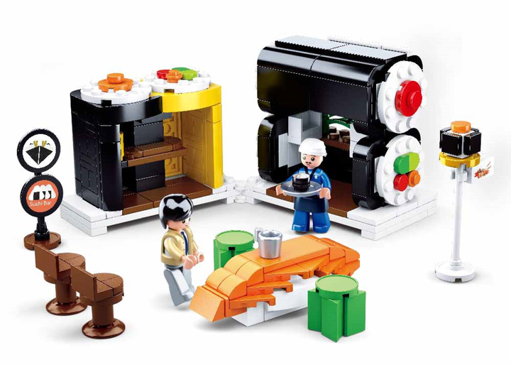 Food Court Sushi House Building Brick Kit (317 Pcs) - 3