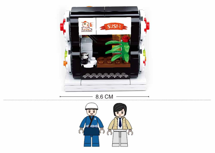 Food Court Sushi House Building Brick Kit (317 Pcs) - 4