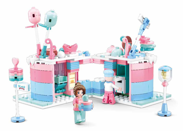 Food Court Candy House Building Brick Kit (324 Pcs) - 3