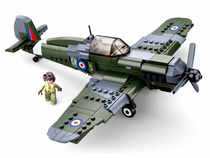 WWII Royal Air Force Spitfire Plane Building Brick Kit (297 pcs) - 3