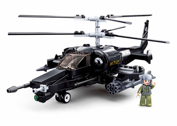 Model Bricks KA-50 Black Shark Helicopter Building Brick Kit (333pcs) - 2