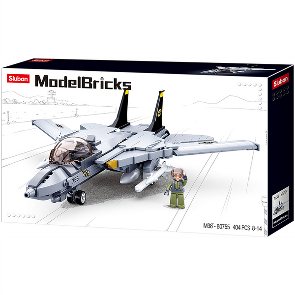 Model Bricks F14 Fighter Jet Building Brick Kit (396 Pcs)