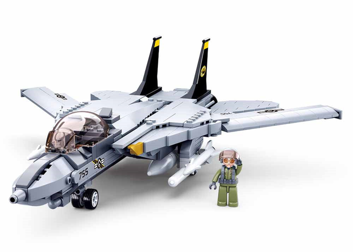 Model Bricks F14 Fighter Jet Building Brick Kit (396 Pcs) - 2