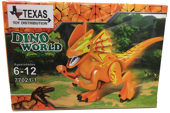 Dinosaur Brick Display Set Dilophosaurus (Orange) - 5