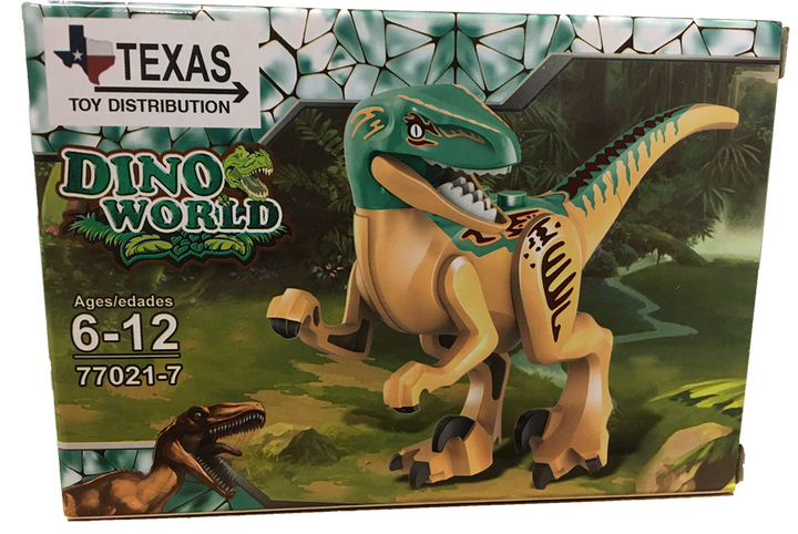 Dinosaur Brick Display Set Dilophosaurus (Orange) - 8