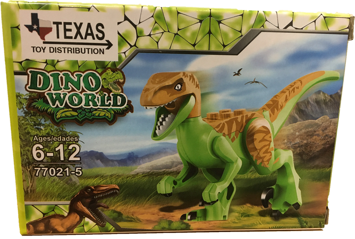 Dinosaur Brick Display Set Dilophosaurus (Orange) - 9