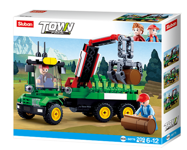 Farm Log Transporter Building Brick Kit (209 pcs)