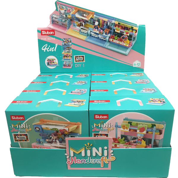 Food Shop Building Brick Display Set (x2 of each kit A-D)