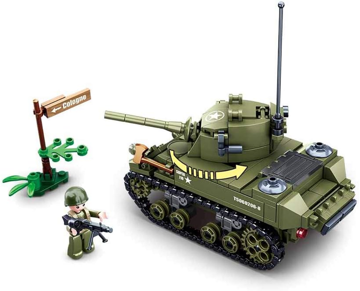 WW2 M5 Stuart Light Tank Building Brick Kit (344 pcs) - 2