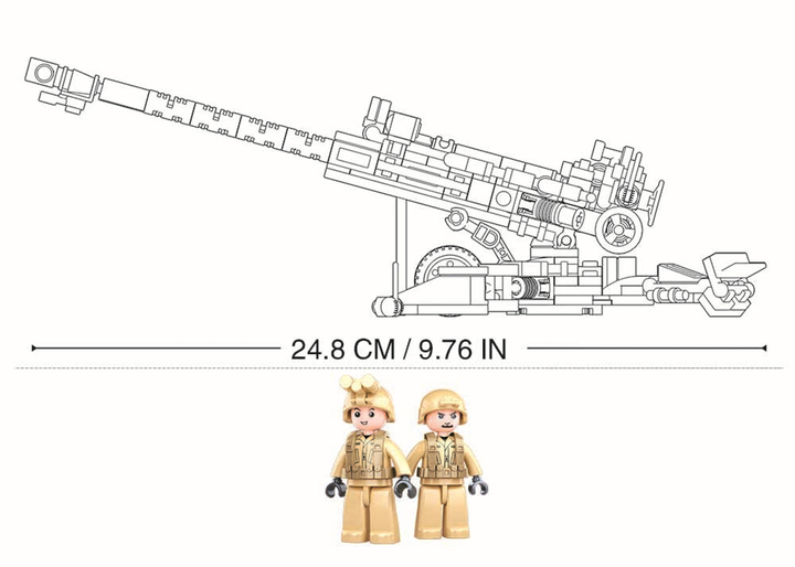 Model Bricks M777 Howitzer Building Brick Kit (258 pcs) - 5