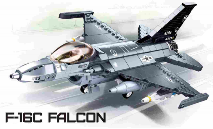 Model Bricks F-16C Falcon Fighter Jet Building Brick Kit (521 pcs) - 2