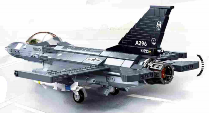 Model Bricks F-16C Falcon Fighter Jet Building Brick Kit (521 pcs) - 3