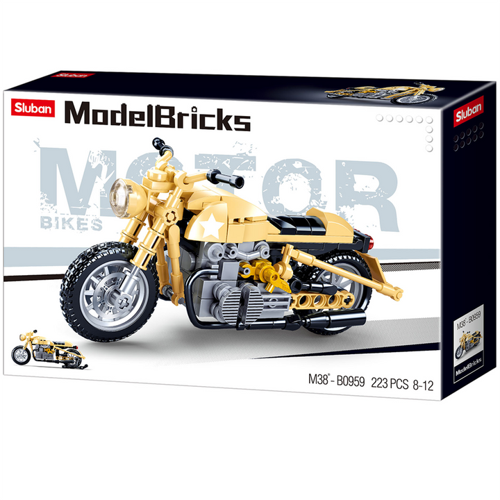 Yellow Motorcycle Building Brick Kit (223 pcs)