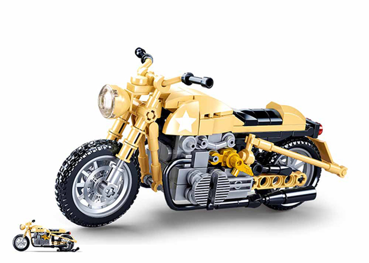 Yellow Motorcycle Building Brick Kit (223 pcs) - 3