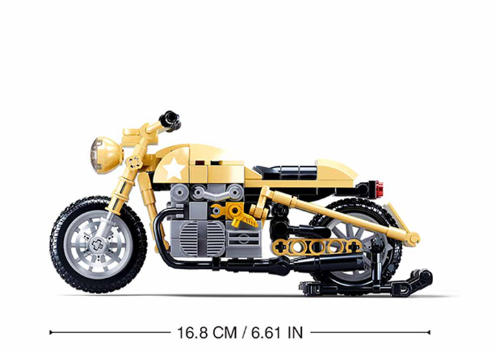 Yellow Motorcycle Building Brick Kit (223 pcs) - 4