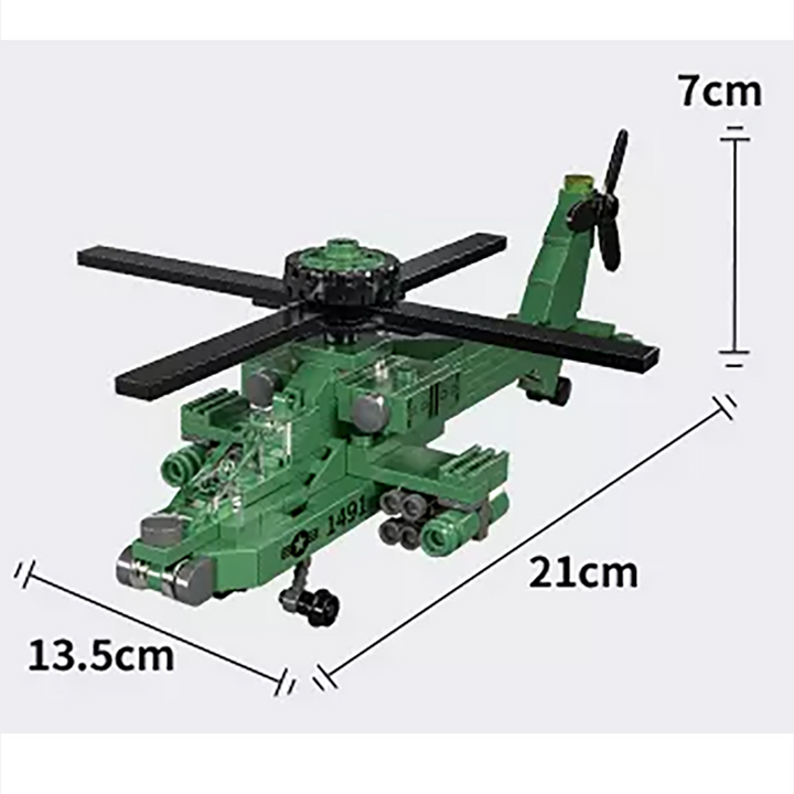 AH-64 Apache Helicopter Building Brick Kit (146 pcs) - 2