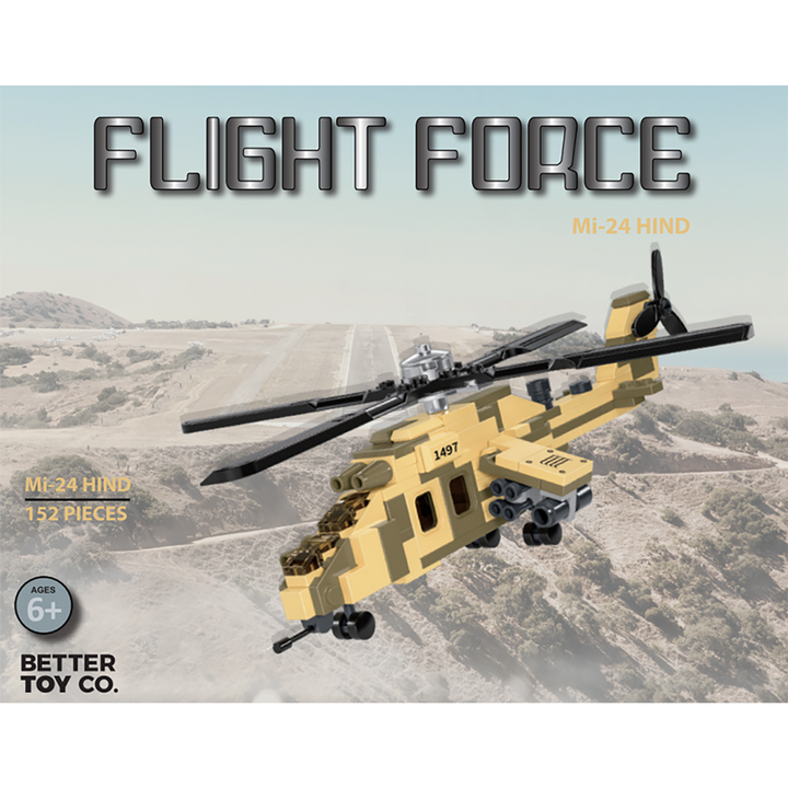 Mi-24 Hind Helicopter Flight Force Building Brick Kit (152 pcs)