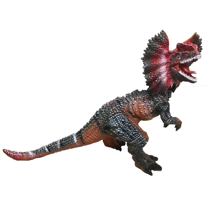 Dilophosaurus 17" Vinyl Dinosaur Figurine with Sound Effects