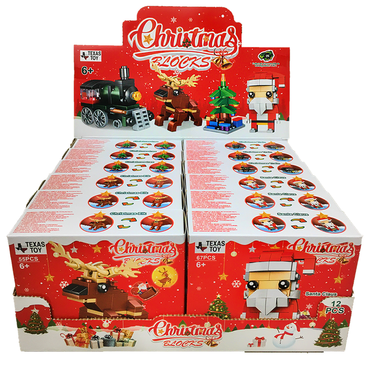 Christmas Blocks Display Set, Stocking Stuffer XMas Brick Kits