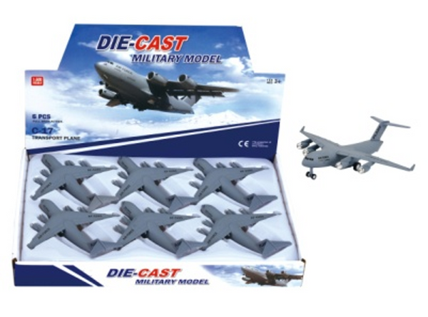 Die-Cast Military Transport Planes, x6 Unit Display Box