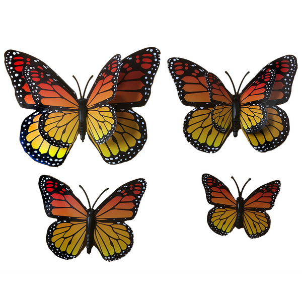 Monarch Butterfly Hair Clips and Magnets in Peggable Bag Magnetic Back Set of 4