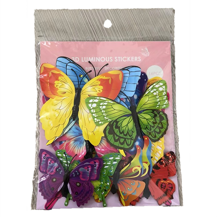 Colorful Butterfly Hair Clips and Magnets in Peggable Bag Magnet Back Set of 12