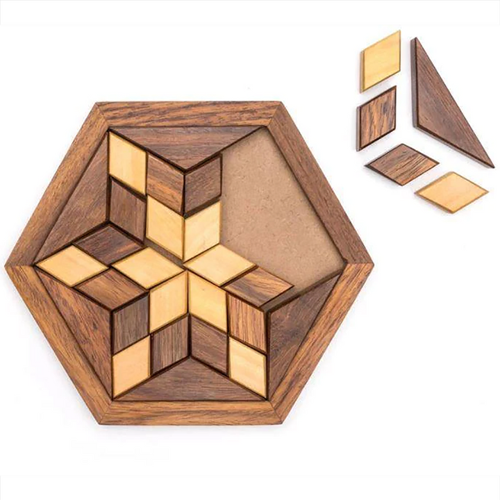 Star Shape Tangram Wooden Puzzle for Kids and Adults 30pcs - 2