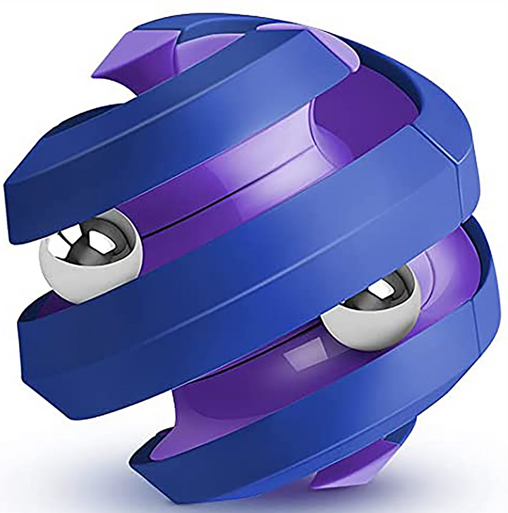 Fidget Ball Rotating Orbit Marble Toy, Four Colors Available Blue/Purple - 6