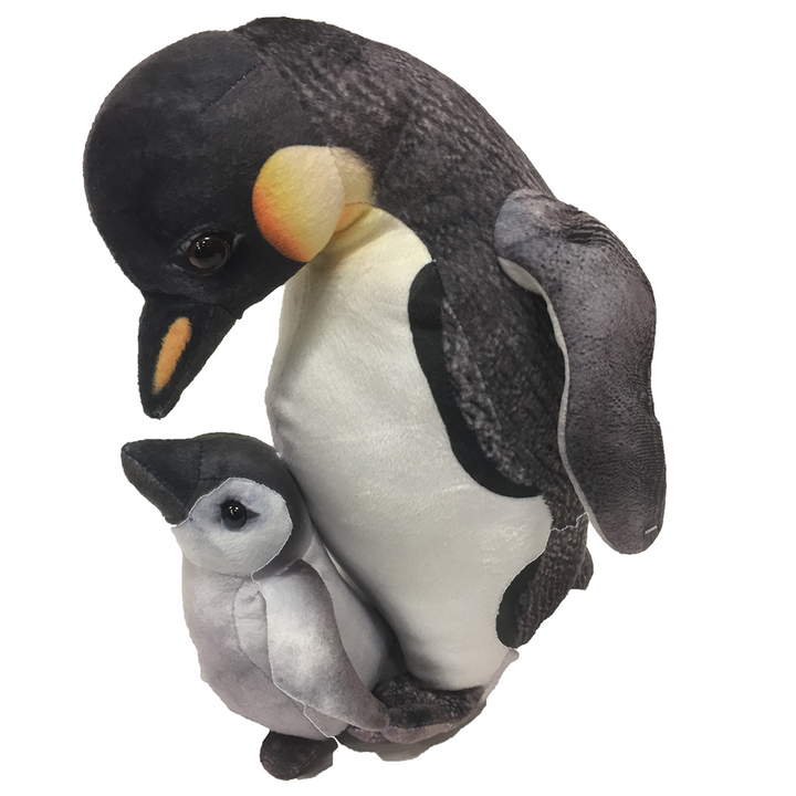 King Penguin Mom w/ Baby Plush 12" Stuffed Animal