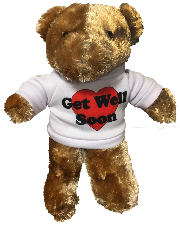 Teddy Bear 11.5 Tall Plush Stuffed Animal Teddy Bear with "Get Well Soon" Shirt - 4