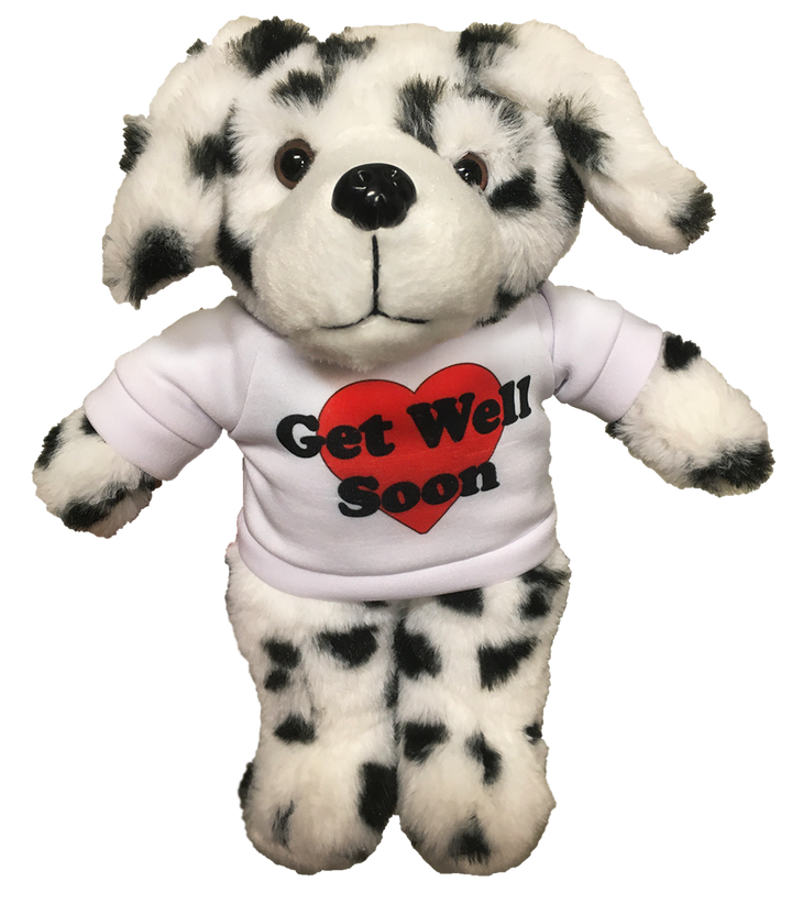 Dalmatian Plush 11.5 Tall Stuffed Animal Dalmatian with "Get Well Soon" T-Shirt - 4