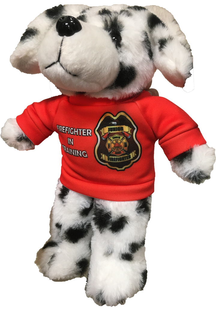 Dalmatian Plush 11.5 Tall Stuffed Animal Dalmatian with Red "Firefighter in Training" T-Shirt - 5