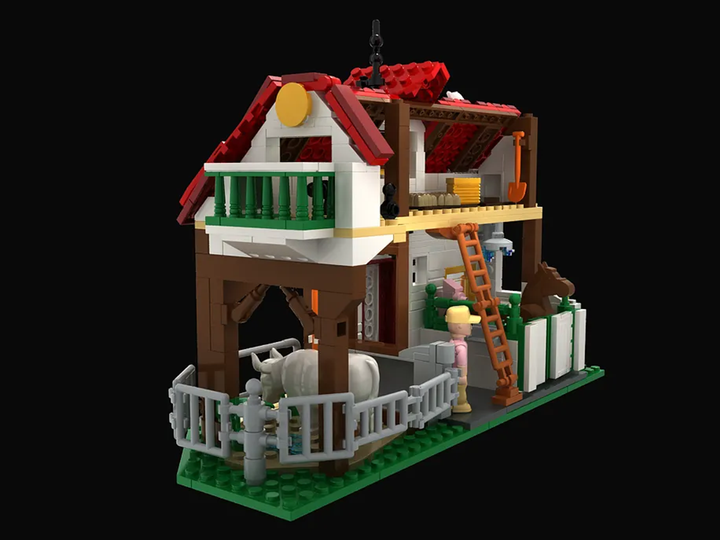 Cow and Horse Barn Building Brick Kit (535 pcs) - 2