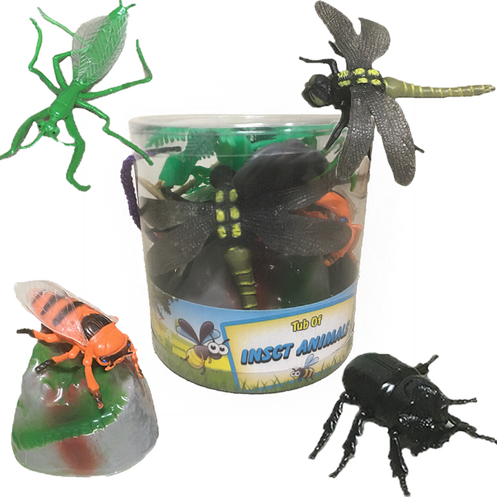 Insects 5" Figurine Bug Toys in Bucket - Creepy, Crawly Fun!