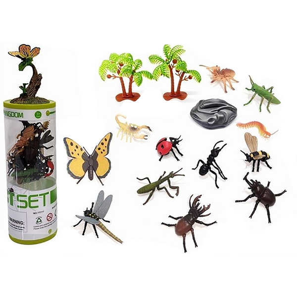 Insect 3" Figurine Toy Tube, Display Set of 6 Tubes